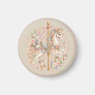 Antiek Carrousel Paard Cottagecore Cadeau Magneet