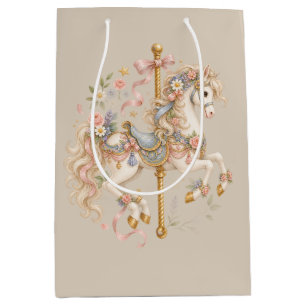 Antiek Carrousel Paard Cottagecore Cadeau Medium Cadeauzakje