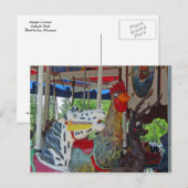 Antiek carrouseldieren briefkaart (Voorkant / Achterkant)