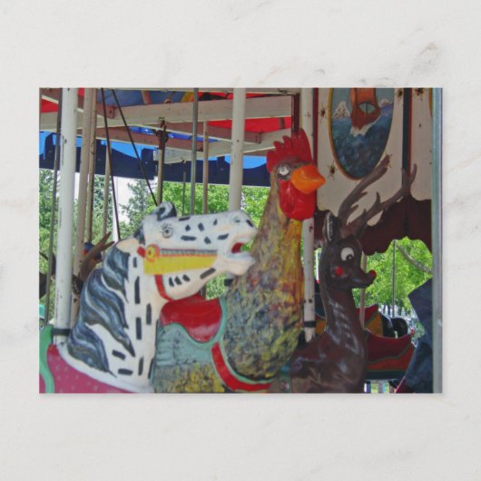 Antiek carrouseldieren briefkaart (Voorkant)