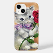 Antiek Cat Coquette Leuke Kitten roos Case-Mate iPhone Case (Achterkant)