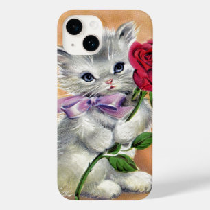 Antiek Cat Coquette Leuke Kitten roos Case-Mate iPhone 14 Hoesje
