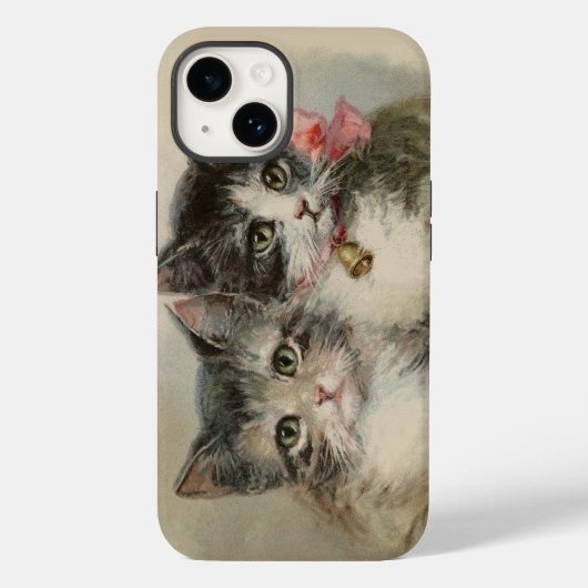 Antiek Cat Cute Kittens Bow Coquette Case-Mate iPhone Case (Achterkant)