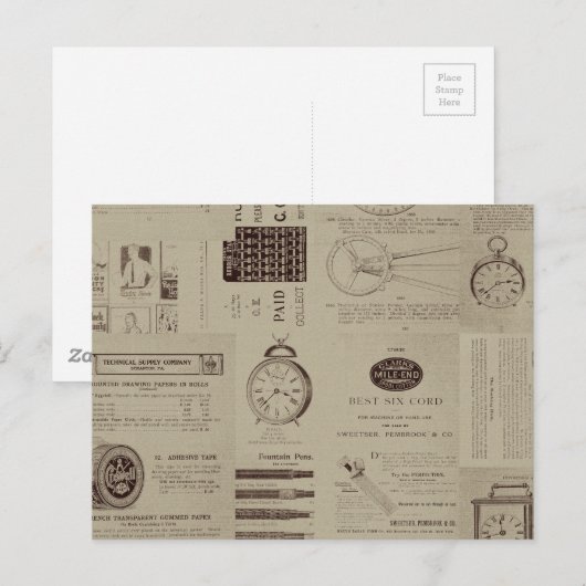 Antiek cataloguspagina's briefkaart (Voorkant / Achterkant)