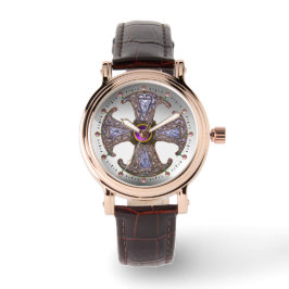 ANTIEK CELTISCHE CONSECRATIE KROSS Paarse gemstene Horloge