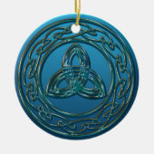 Antiek celtische trottoir niet in blauw groen keramisch ornament (Voorkant)