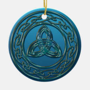 Antiek celtische trottoir niet in blauw groen keramisch ornament