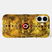 ANTIEK CELTISCHE WARRIOR SHIELD RUBY GEM MONOGRAM Case-Mate iPhone CASE (Achterkant (horizontaal))