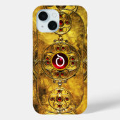 ANTIEK CELTISCHE WARRIOR SHIELD RUBY GEM MONOGRAM Case-Mate iPhone CASE (Achterkant)