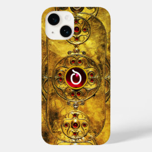 ANTIEK CELTISCHE WARRIOR SHIELD RUBY GEM MONOGRAM Case-Mate iPhone 14 HOESJE