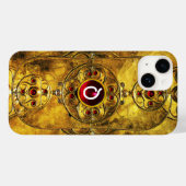 ANTIEK CELTISCHE WARRIOR SHIELD RUBY GEM MONOGRAM Case-Mate iPhone CASE (Achterkant (horizontaal))