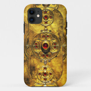 ANTIEK CELTISCHE WARRIUMSCHIELD MET RUBY GEM STONT iPhone 11 HOESJE