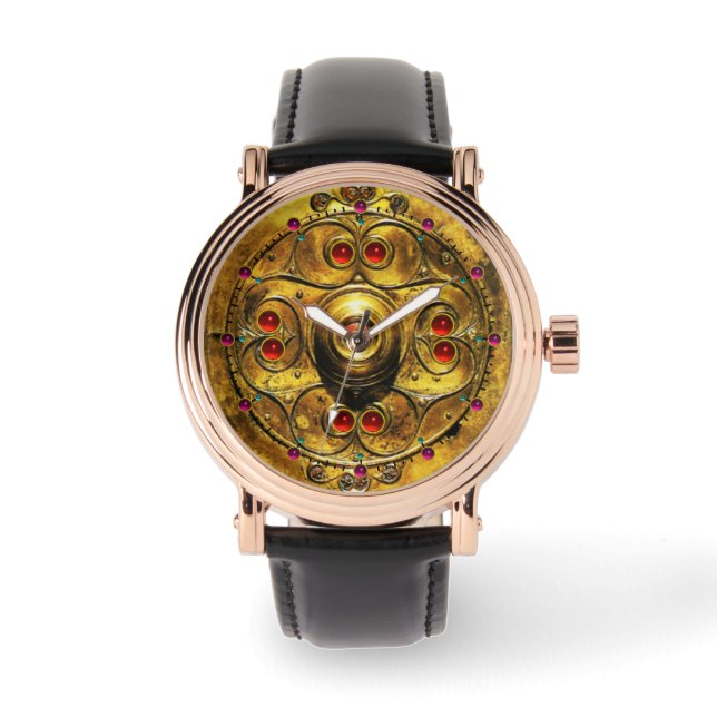ANTIEK CELTISCHE WARRIUMSCHIELD MET RUBY GEM STONT HORLOGE (Voorkant)