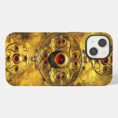 ANTIEK CELTISCHE WARRIUMSCHIELD MET RUBY GEM STONT iPhone HOESJE (Achterkant horizontaal)