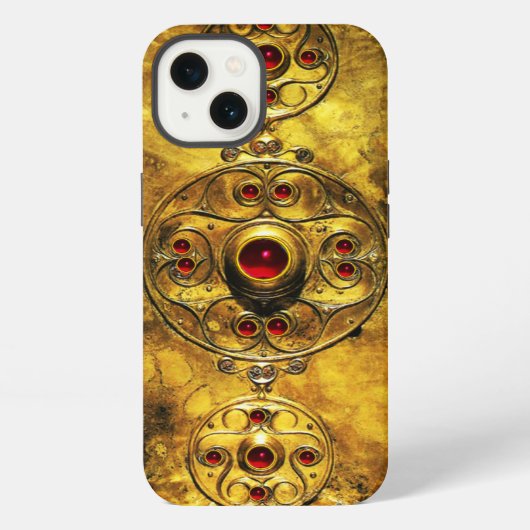 ANTIEK CELTISCHE WARRIUMSCHIELD MET RUBY GEM STONT iPhone HOESJE (Achterkant)