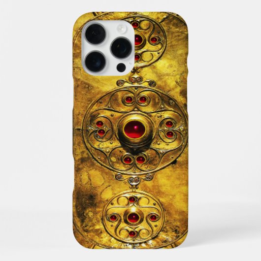 ANTIEK CELTISCHE WARRIUMSCHIELD MET RUBY GEM STONT iPhone HOESJE (Achterkant)