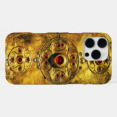 ANTIEK CELTISCHE WARRIUMSCHIELD MET RUBY GEM STONT iPhone HOESJE (Achterkant horizontaal)