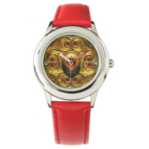 ANTIEK CELTISCHE WARRIUMSCHIELD MET RUBY GEMSTONES HORLOGE