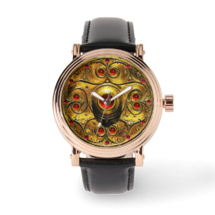 ANTIEK CELTISCHE WARRIUMSCHIELD MET RUBY GEMSTONES HORLOGE