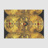 ANTIEK CELTISCHE WARRIUMSCHIELD MET RUBY GEMSTONES TISSUEPAPIER (Voorkant)