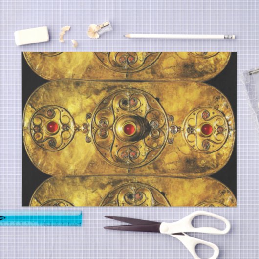 ANTIEK CELTISCHE WARRIUMSCHIELD MET RUBY GEMSTONES TISSUEPAPIER (Craft)