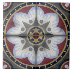 Antiek  cement, franse tegel tegeltje