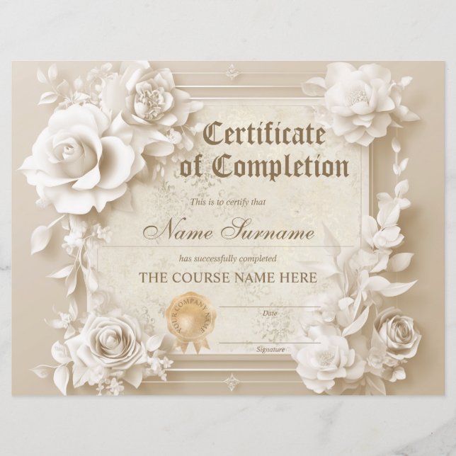 Antiek Certificaat van Afsluiting Award Diploma (Voorkant)