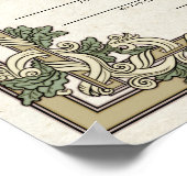 antiek certificaat voor oprolweddenschappen poster (Hoek)