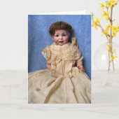 Antiek Character Baby Boy Doll Wenskaart Kaart (Gele Bloem)