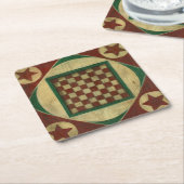 Antiek checkboard van Ethan Harper Kartonnen Onderzetters (Schuin)