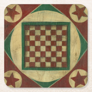 Antiek checkboard van Ethan Harper Kartonnen Onderzetters