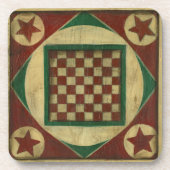 Antiek checkboard van Ethan Harper Onderzetter (Voorkant)