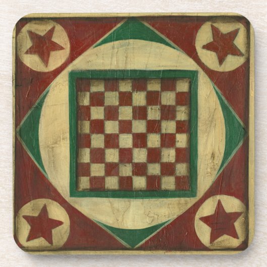 Antiek checkboard van Ethan Harper Onderzetter (Voorkant)