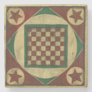 Antiek checkboard van Ethan Harper Stenen Onderzetter