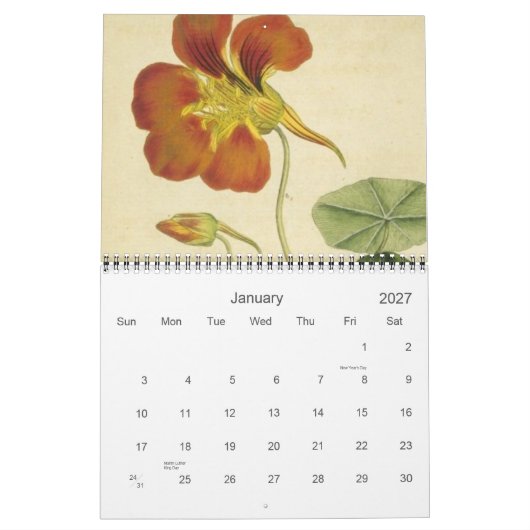 Antiek chemicaliënkalender kalender (Jan 2027)