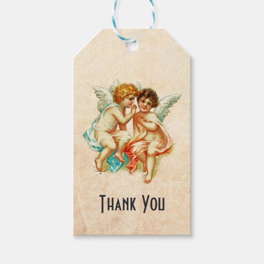  Antiek Cherub Angels Illustratie Cadeaulabel (Voorkant)