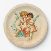  Antiek Cherub Angels Illustratie Papieren Bordje (Voorkant)