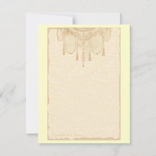 Antiek Cherub kunstontwerpuitnodiging Kaart (Achterkant)