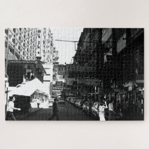 Antiek China Hong Kong straat Stad auto's Legpuzzel