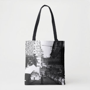 Antiek China Hong Kong straat Stad auto's Tote Bag