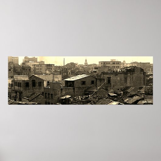 Antiek China Kanton stad Poster (Voorkant)