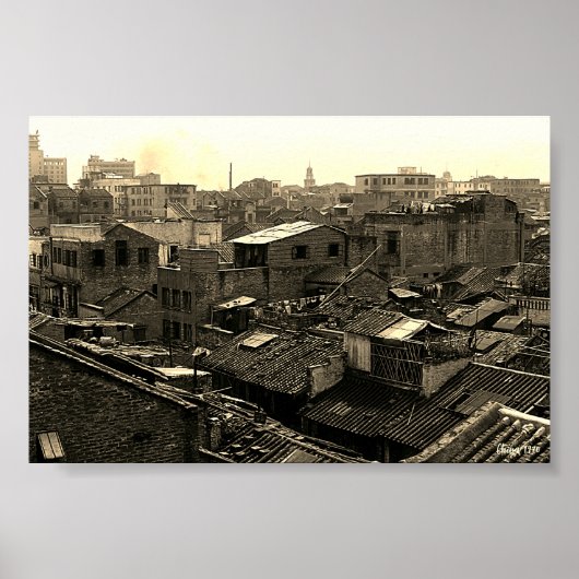 Antiek China Kanton stad Poster (Voorkant)