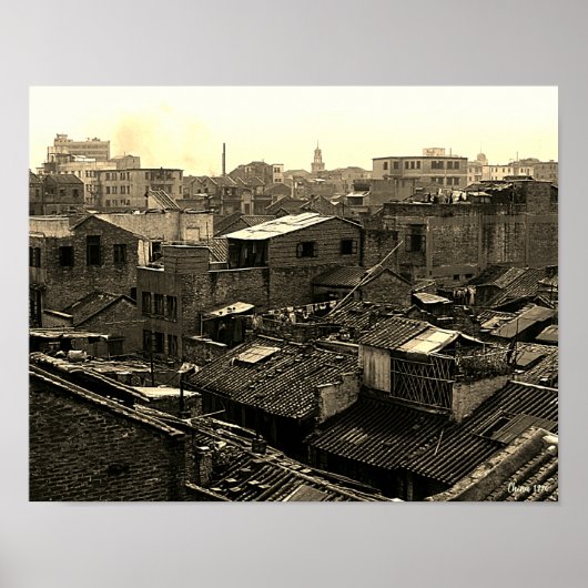 Antiek China Kanton stad Poster (Voorkant)