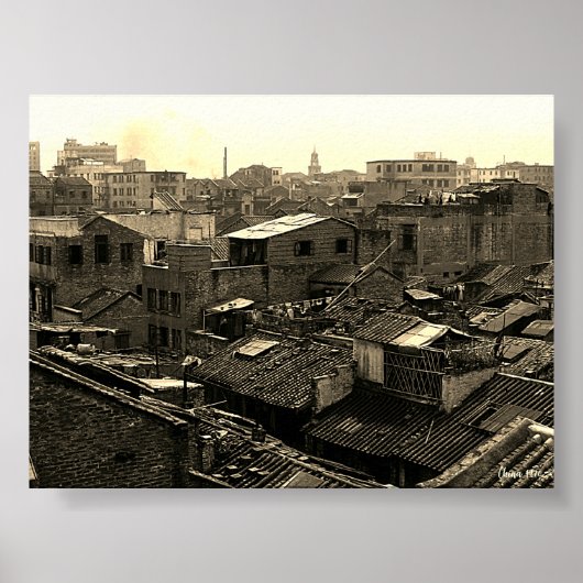 Antiek China Kanton stad Poster (Voorkant)