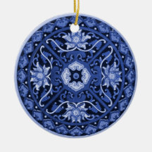 Antiek Chinees blauw en wit Mandala