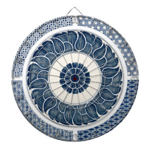 Antiek Chinees Blauw Witte Porselein Patroon Dartbord
