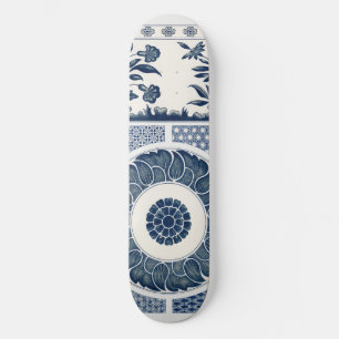 Antiek Chinees Blauw Witte Porselein Patroon Persoonlijk Skateboard