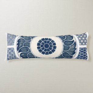 Antiek Chinees Blauw Witte Porseleinen Patroon Lichaamskussen