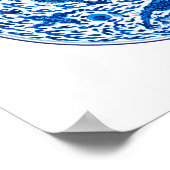 Antiek Chinees Bord, kobalt Blauwe Dragons Poster (Hoek)