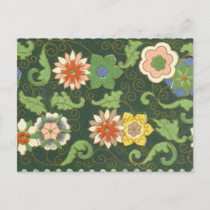 Antiek Chinees Cloisonné-patroon: Jade Groen Briefkaart